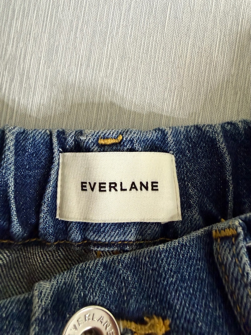 Everlane The Gardener Pull-On Jean Mid Indigo Wide Barrel Leg Size 28R NWOT - Picture 7 of 16